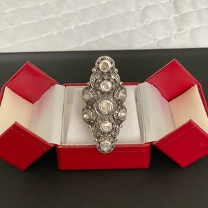 Yellow Gold and Silver Fashion Ring with diamonds